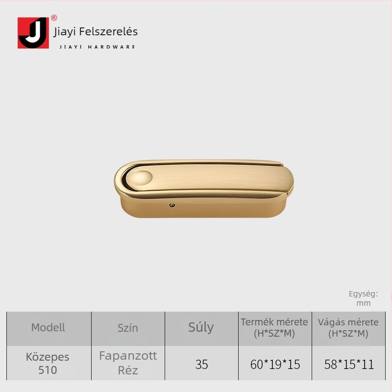 Rejtett gombos fogantyú, cinkötvözet, modern minimalista stílus, modell 501/510, ruhásszekrényekhez, szekrényekhez, fiókokhoz, fürdőszobai szekrényekhez és cipősszekrényekhez
