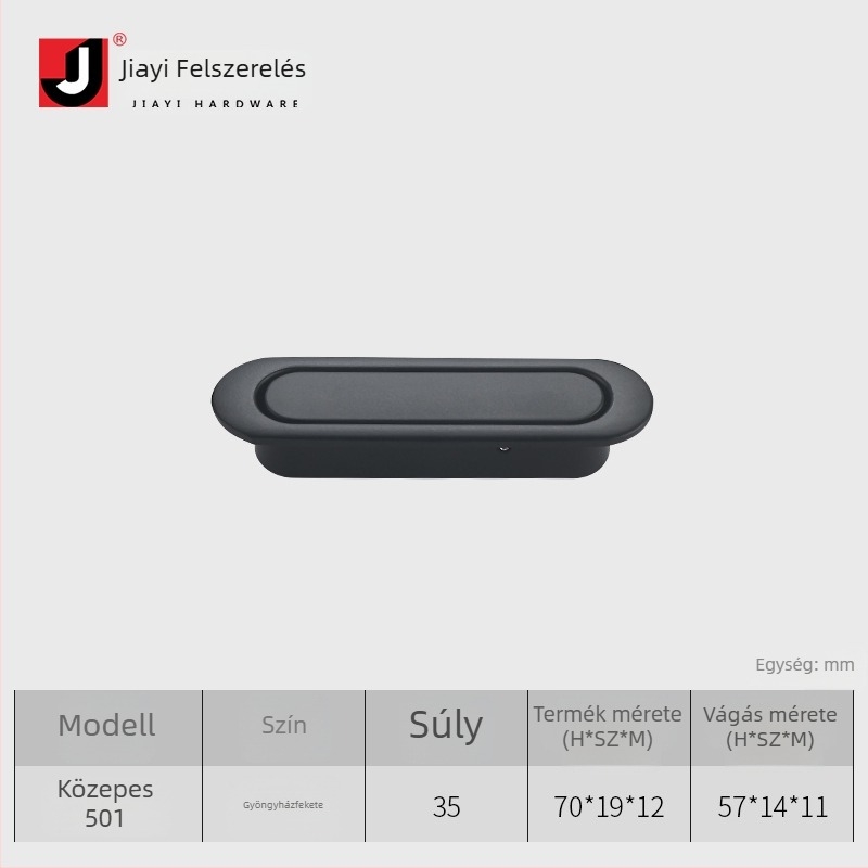 Rejtett gombos fogantyú, cinkötvözet, modern minimalista stílus, modell 501/510, ruhásszekrényekhez, szekrényekhez, fiókokhoz, fürdőszobai szekrényekhez és cipősszekrényekhez