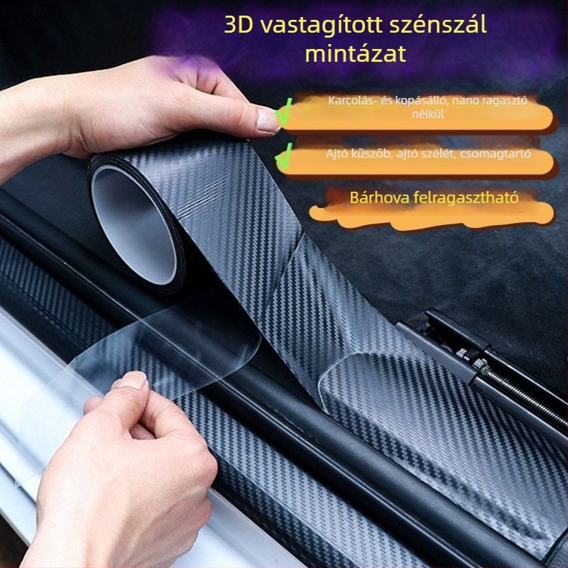 3D szénszálas mintázatú autómatrica – utánzott szénszál, rajzfilm dizájn, vákuumos felhelyezés