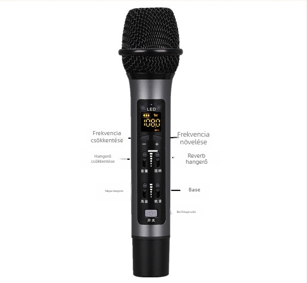 A6 autós/telefonos karaoke mikrofon Bluetooth, beépített 1000mAh akkumulátor, frekvencia 100Hz-20kHz, SNR ≥95dB, 5W, élő közvetítéshez és felvételhez