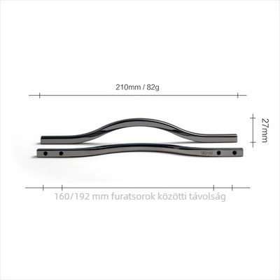 Hullámszerű fogantyú ruhásszekrényhez, szekrényhez és éjjeliszekrényhez; cinkötvözet; elektroplakálás; könnyű luxus stílus