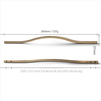 Hullámszerű fogantyú ruhásszekrényhez, szekrényhez és éjjeliszekrényhez; cinkötvözet; elektroplakálás; könnyű luxus stílus