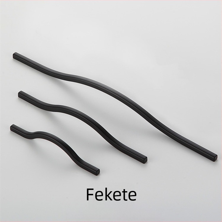 Hullámszerű fogantyú ruhásszekrényhez, szekrényhez és éjjeliszekrényhez; cinkötvözet; elektroplakálás; könnyű luxus stílus