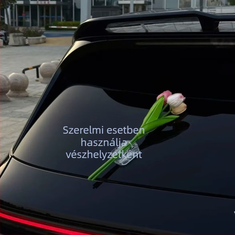 Autó dekorációs matricák tulipáncsokor mintával (Műanyag; Rajzfilm-stílusú; Öntapadós)