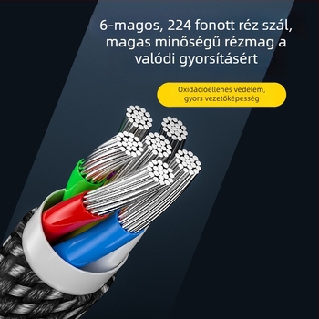 AmySen Type-C két végű gyors töltőkábel e-marker chippel, szőtt kivitel, PD 100W