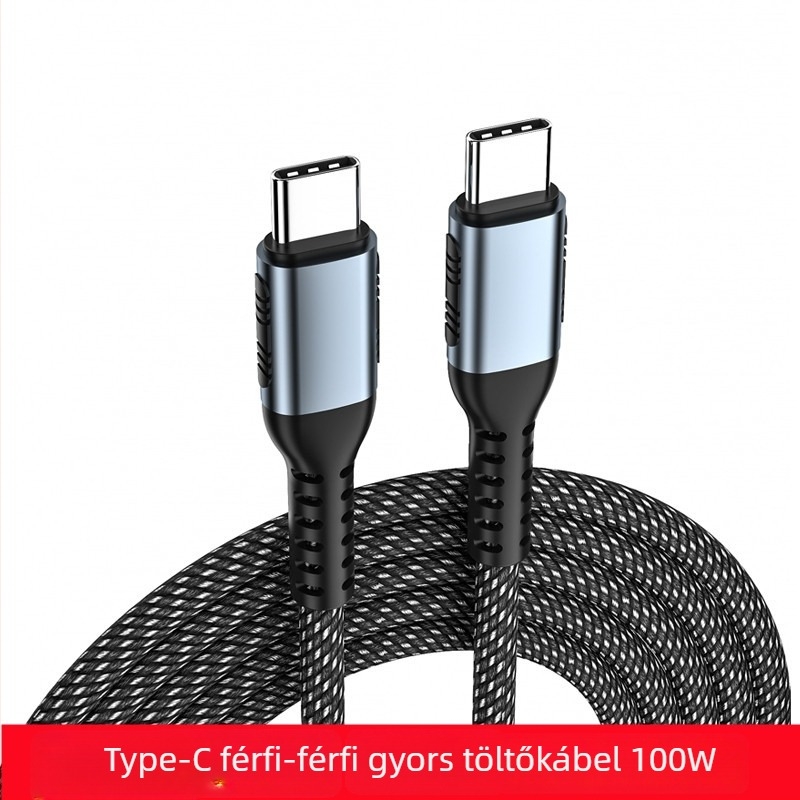 AmySen Type-C két végű gyors töltőkábel e-marker chippel, szőtt kivitel, PD 100W