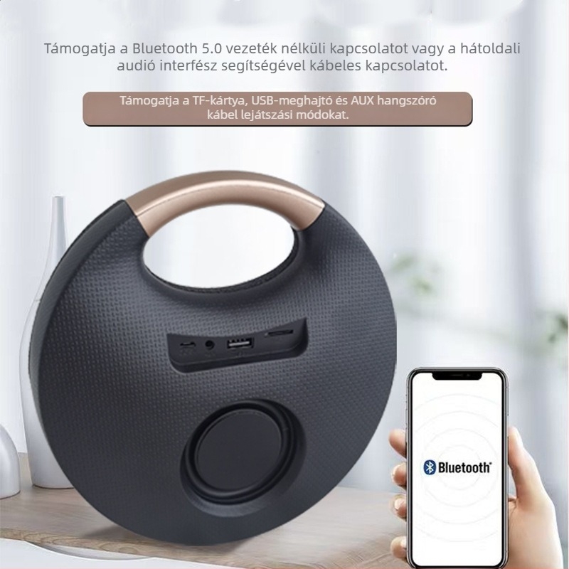 Beépített akkumulátorral Bluetooth hangfal, hordozható — 5W, 100 Hz–20 kHz, IPX2