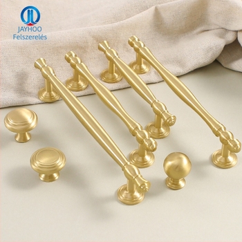 Latun szekrényajtó fogantyú - könnyed luxus stílus, CNC-megmunkálás, rúdalakú forma, moduláris szerelés