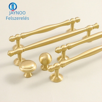 Latun szekrényajtó fogantyú - könnyed luxus stílus, CNC-megmunkálás, rúdalakú forma, moduláris szerelés