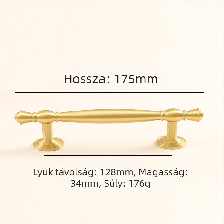 Latun szekrényajtó fogantyú - könnyed luxus stílus, CNC-megmunkálás, rúdalakú forma, moduláris szerelés