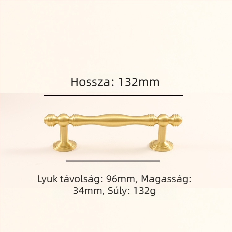Latun szekrényajtó fogantyú - könnyed luxus stílus, CNC-megmunkálás, rúdalakú forma, moduláris szerelés