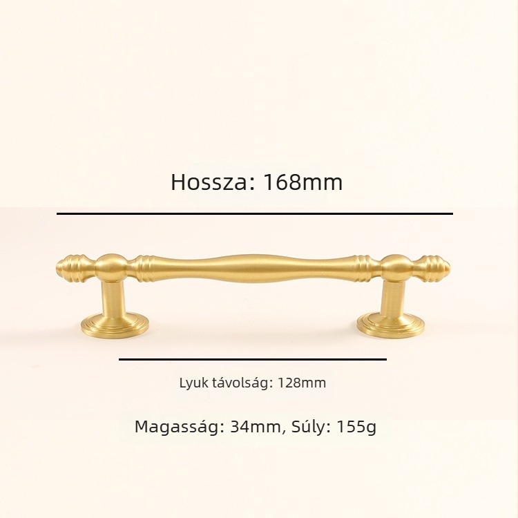 Latun szekrényajtó fogantyú - könnyed luxus stílus, CNC-megmunkálás, rúdalakú forma, moduláris szerelés