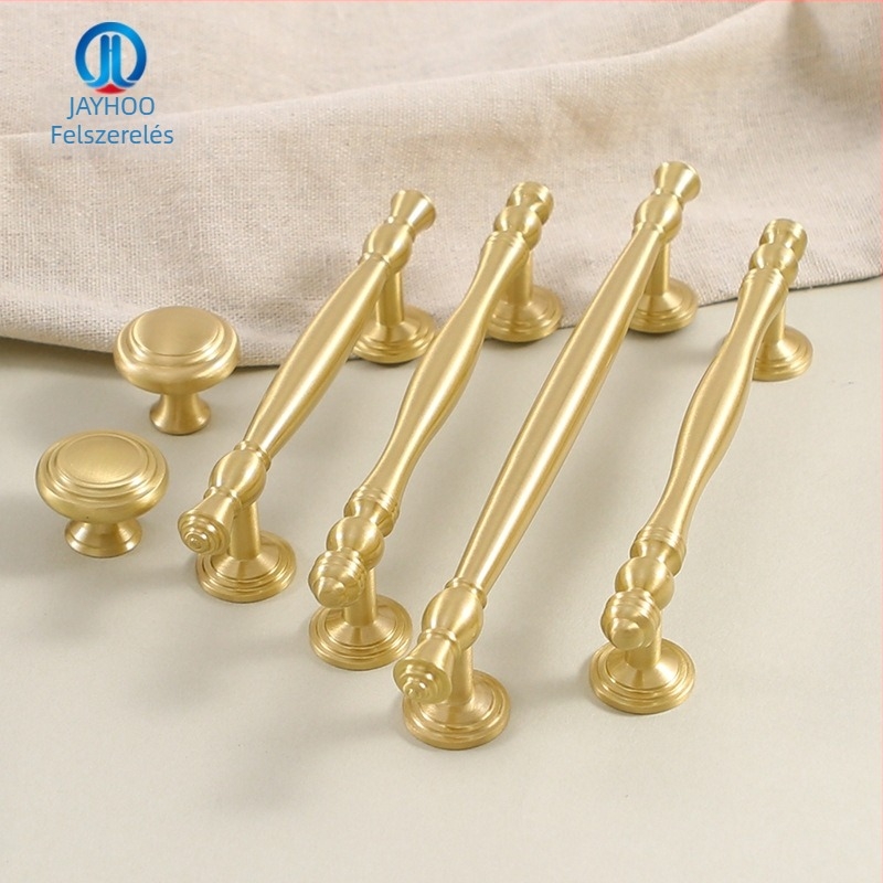 Latun szekrényajtó fogantyú - könnyed luxus stílus, CNC-megmunkálás, rúdalakú forma, moduláris szerelés