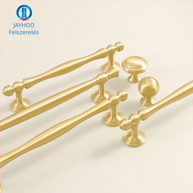 Latun szekrényajtó fogantyú - könnyed luxus stílus, CNC-megmunkálás, rúdalakú forma, moduláris szerelés