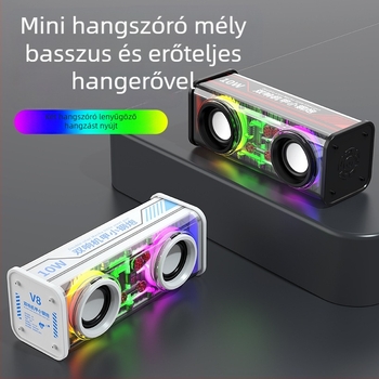 Kompakt Bluetooth hangszóró kettős meghajtóval, kiváló hangzás, Bluetooth 5.3, 5W, 20Hz-20kHz, 10m hatótávolság, IPx3