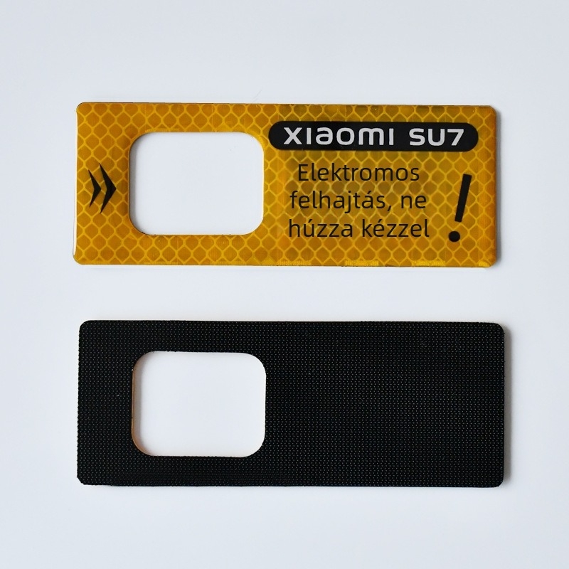 ANGTOO reflexiós figyelmeztető matrica Xiaomi SU7 elektromos hátsó ajtóhoz, 3D ragasztós matrica, ne húzza kézzel.
