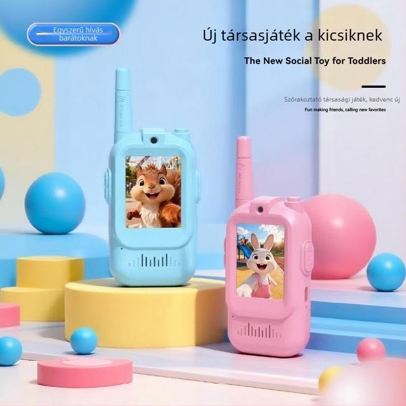 Gyerekeknek szánt videó walkie talkie – hosszú hatótávolság, vezeték nélküli, Type-C töltés, 7–14 éveseknek, 3C tanúsítvány 2025182202069864