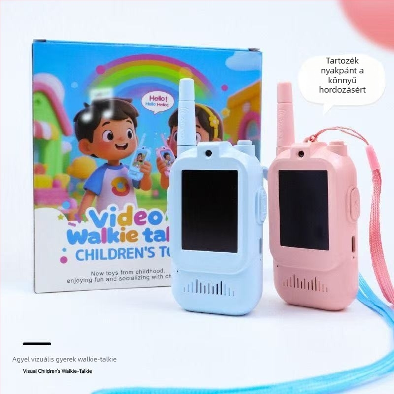 Gyerekeknek szánt videó walkie talkie – hosszú hatótávolság, vezeték nélküli, Type-C töltés, 7–14 éveseknek, 3C tanúsítvány 2025182202069864
