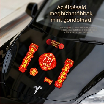 Autókarosszéria matrica – rajzfilm minta, mágneses rögzítés, testreszabható, alkalmas az autó elejére, motorháztetőjére, csomagtartójára és oldalaira