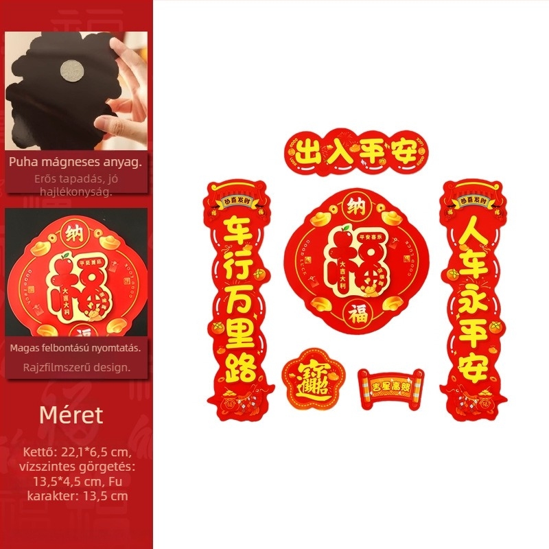 Autókarosszéria matrica – rajzfilm minta, mágneses rögzítés, testreszabható, alkalmas az autó elejére, motorháztetőjére, csomagtartójára és oldalaira