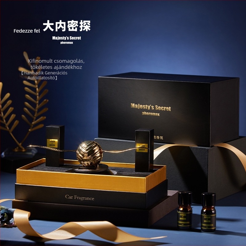 Autóillatosító dísz ülés légáramlóhoz — citrus illat, 10–20 ml tartalom, aviációs alumínium alap, cinkötvözet gömb, testreszabható, illata több mint 90 napig tart