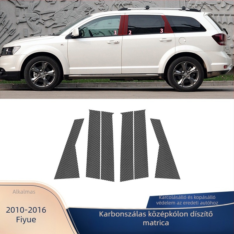 Szénszálas ajtó középső pillér dekoratív fólia Dodge 10-16 Feiyue