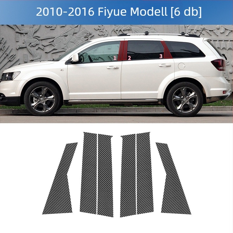 Szénszálas ajtó középső pillér dekoratív fólia Dodge 10-16 Feiyue
