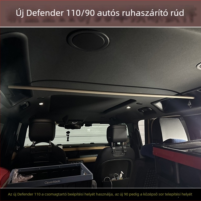 dascni alumínium ötvözetből készült ruhászalag-tartó autóba PU bevonattal, modell New Defender 110 belső kiegészítő
