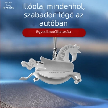 Autóillatosító tabletta rizsfával motívummal és repülő lóval — függő beltéri dekoráció, gyógynövényes- és virágos illat, testreszabható DIY készlet, párolgási idő 61–90 nap