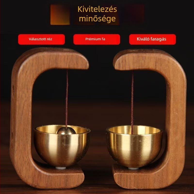 Bejárati ajtó fém harang Tang Lian, réz kivitel, modell F-040001200020, kínai stílusú harang dekoráció