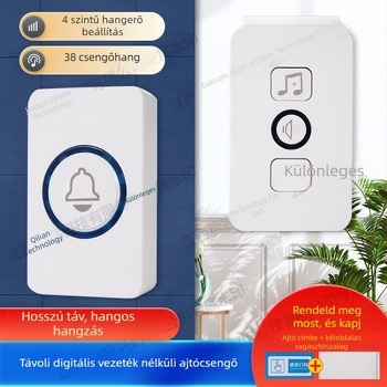 Vezeték nélküli videó kaputelefon távirányítóval, 10 m hatótávolság, egy–kettő intelligens pager, nagy hangerő
