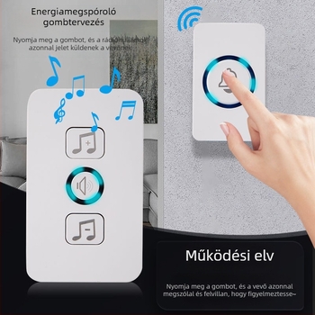 Vezeték nélküli videó kaputelefon távirányítóval, 10 m hatótávolság, egy–kettő intelligens pager, nagy hangerő