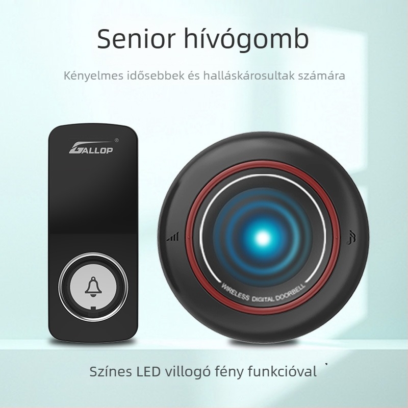Önellátó áramforrású vezeték nélküli csengő, GALLOP D-153, 220V, 36-hangú csengőhang, teljesítmény ≤0,5W