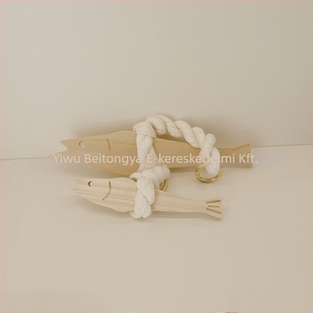 Fából készült hal alakú függő, kézműves, koreai stílus, Zhejiang eredet