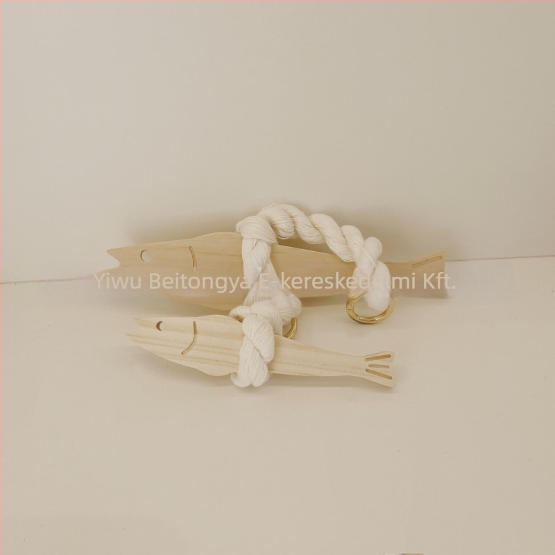 Fából készült hal alakú függő, kézműves, koreai stílus, Zhejiang eredet