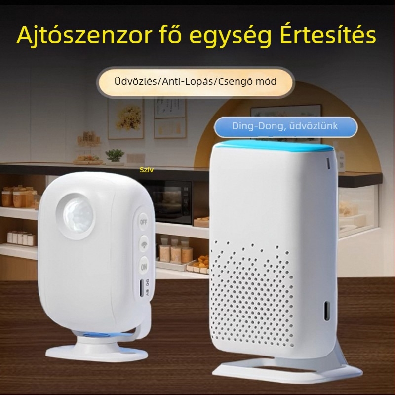 Vezeték nélküli indukciós ajtócsengő infravörös mozgásérzékelővel, modell D3F01, DC 5V, 58 dallam, otthon és iroda számára