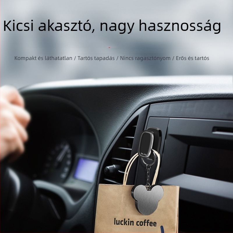 Autóülés hátsó támla kampók — ABS anyag, ragasztóval rögzített belső kampók, modell YH-L1645, használható az autó ablakához, középkonzolhoz és belső panelhez