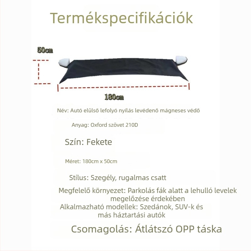 Autó előtti csatornát levélvédő mágneses porvédő - Félfedél (Mágneses rögzítés, előcsatorna, levélvédelem)