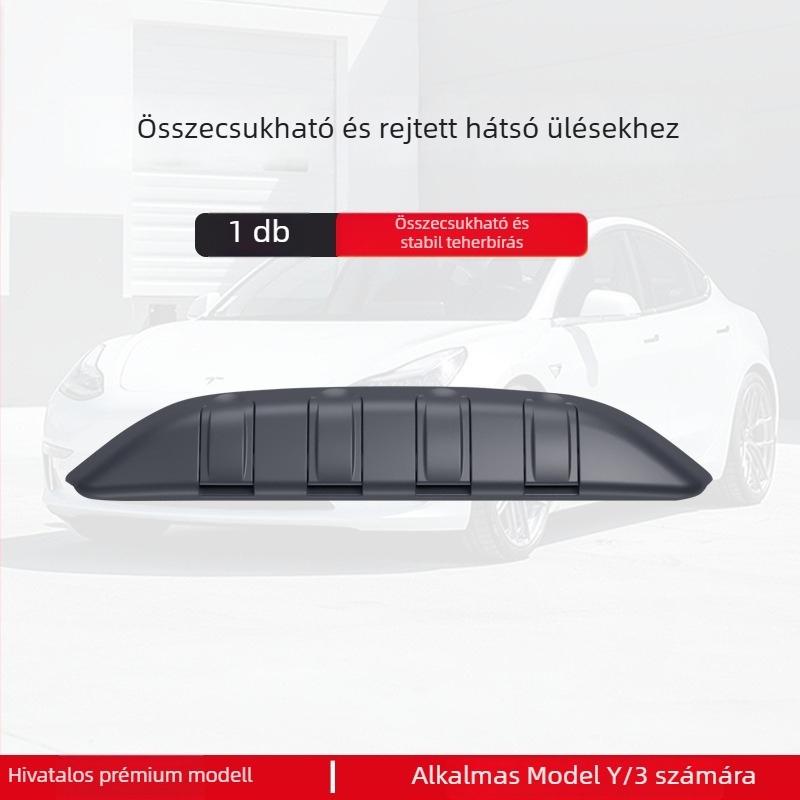 Hátsó ülés kampó belső tároló kiegészítő a Tesla Model Y-hez (2022–2024) – Snap-On, műanyag, oldalsó felszerelés