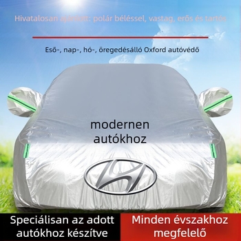 Oxford anyagból készült autóhuzat Elantra és kompatibil modellekhez, egész éves védelem, megerősített védelem a napfény, hó és fagy ellen