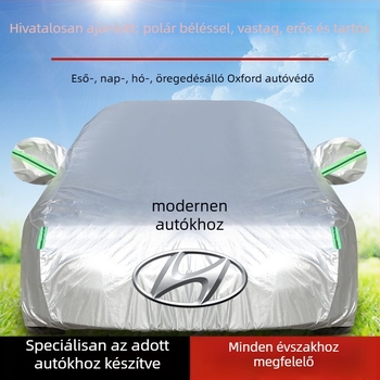 Oxford anyagból készült autóhuzat Elantra és kompatibil modellekhez, egész éves védelem, megerősített védelem a napfény, hó és fagy ellen