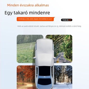 Autó előtti szélvédő hóvédő takaró — alumínium fólia, univerzális méret, beépített telepítés, hosszított kivitel, súly 910 g