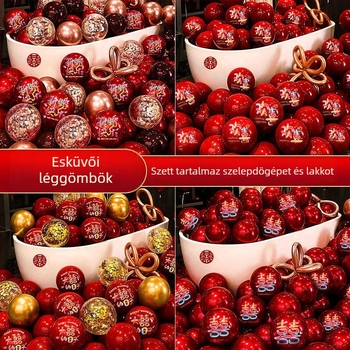 Esküvői szobai dekoráció készlet műanyag lufikkal, PP csomagolásban