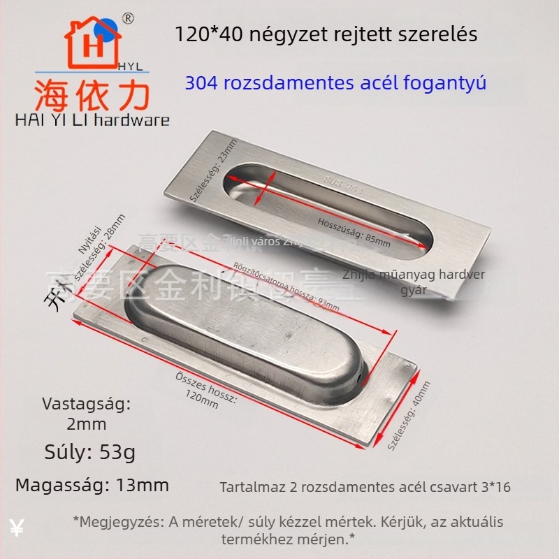 304 rozsdamentes acél rejtett fogantyú tolóajtókhoz és fiókokhoz, beépített szekrényfogantyú