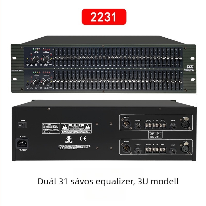 Wadeland professzionális KTV-equalizátor — kettős 31-sávos, 220V, 3 kg