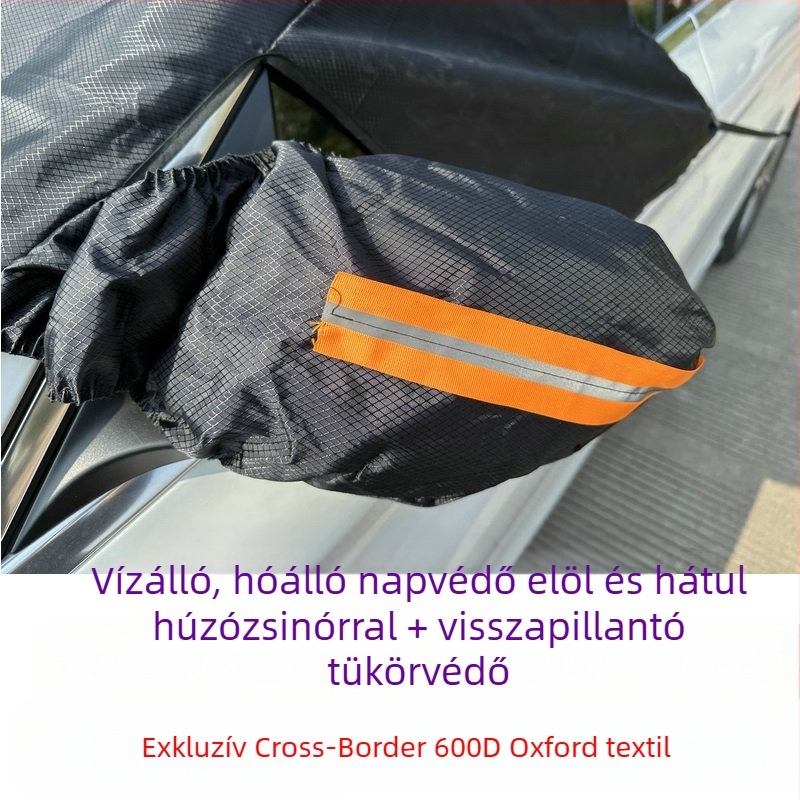 Autó szélvédő hóvédő – Oxford 600D, vízálló, jegesedés elleni védelem, univerzális illeszkedés, beépített szerelés