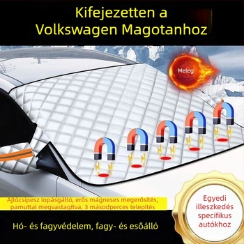 Volkswagen Magotan első szélvédőjét védő hóvédő, fagy elleni, vastagított anyagú, félig takaró