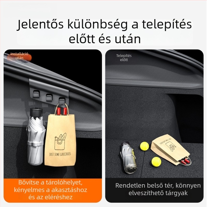 Tartó- és csomagtartó horog – Luotong nylon, ABS belső kiegészítő, modell 012, snap-on telepítés, autóoldali felhasználás