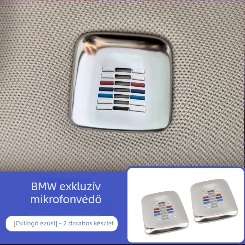 BMW mikrofonfémvédő – rozsdamentes acélból; Modell: BMW microphone metal cover; telepítés: ragasztó típus; testreszabás: igen; logó nyomtatása: igen