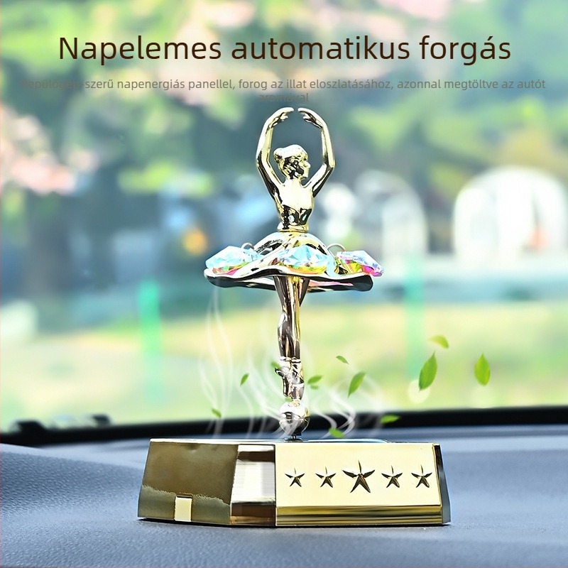 Autó aromaterápiás forgó dísz – fém parfüm tartó, Ocean Wood illat, 5-10 ml kapacitás, párolgási idő 16-30 nap, ülés típusú rögzítés